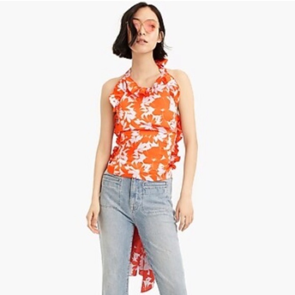 XXS J.Crew Ruffle Wrap Halter
